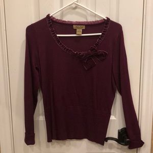 Raspberry sweater with bow